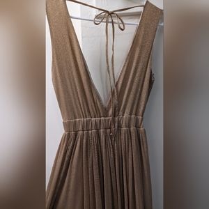 Gold long gala dress (S)